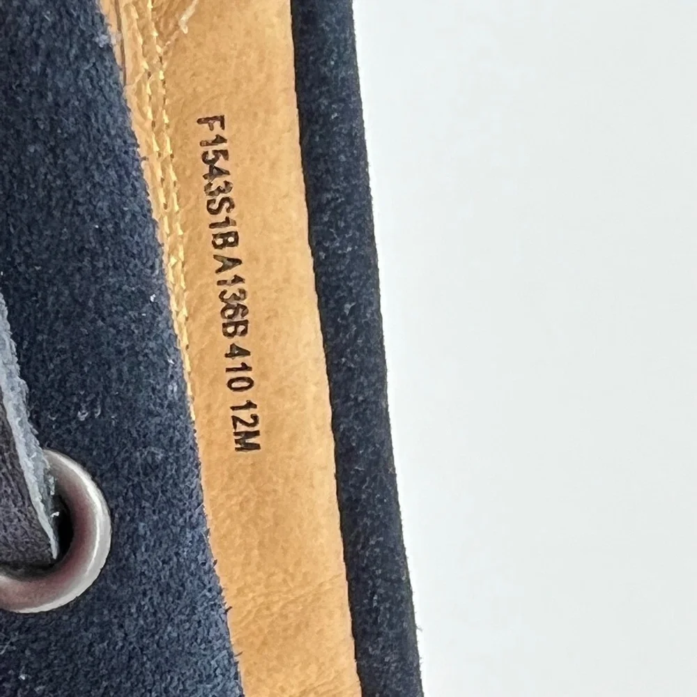 John Varvatos Men's suede navy boat shoes size 12